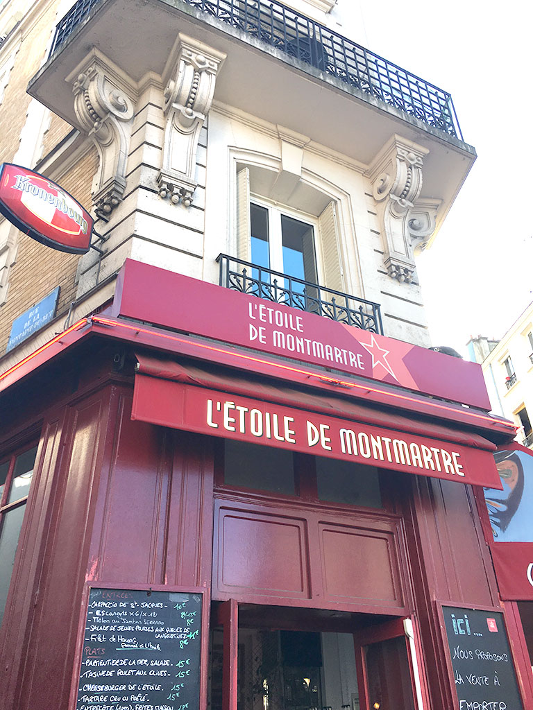 restaurants à Montmartre, l'étoile de Montmartre